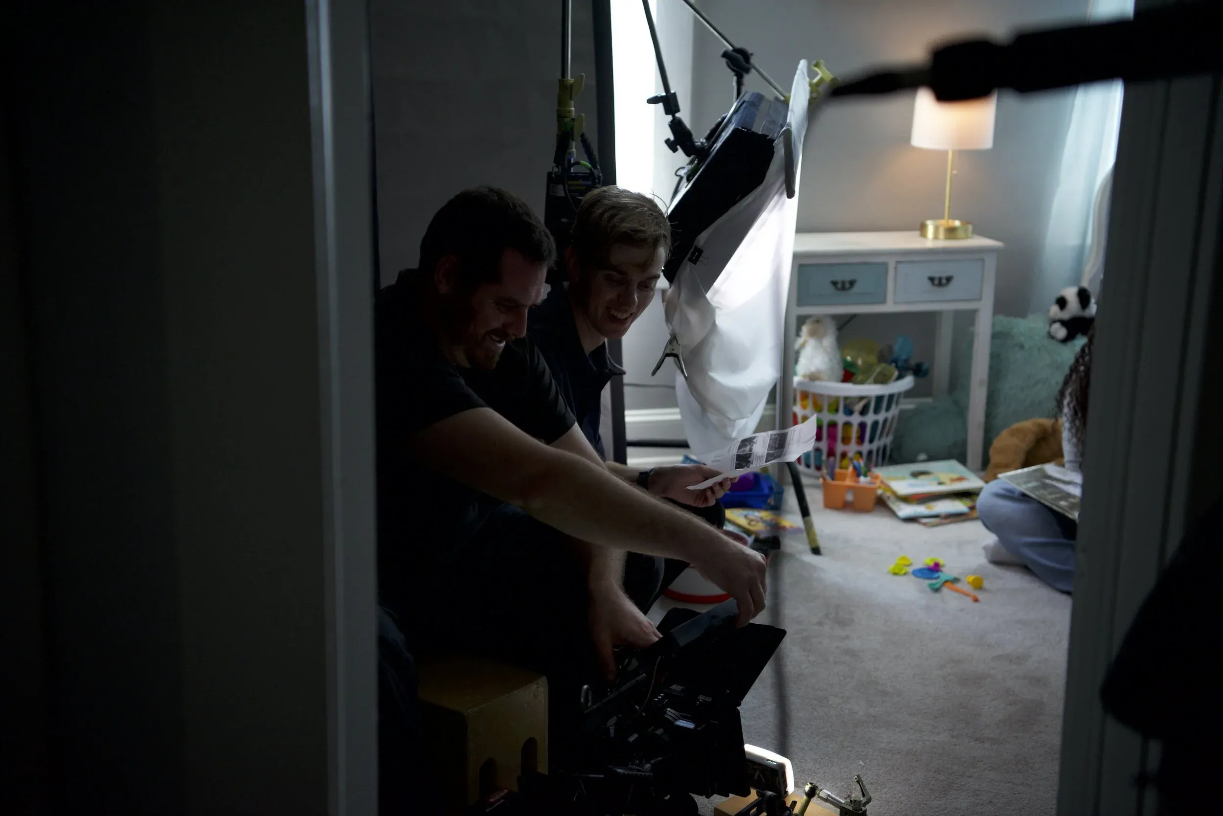 Professional video equipment setup for commercial production